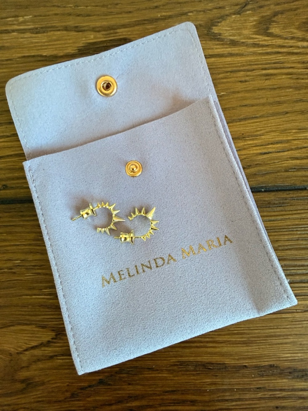 Melinda Maria Gold Spiked Hoop Earrings